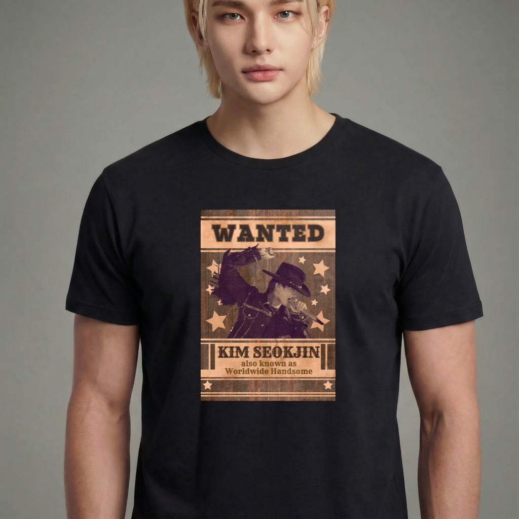 Camiseta camiseta-basica-bts-wanted - Preta