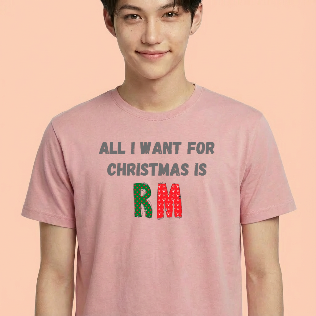 Camiseta camiseta-basica-christmas-bts-all-i-want-for-christmas-is-rm - Rosa