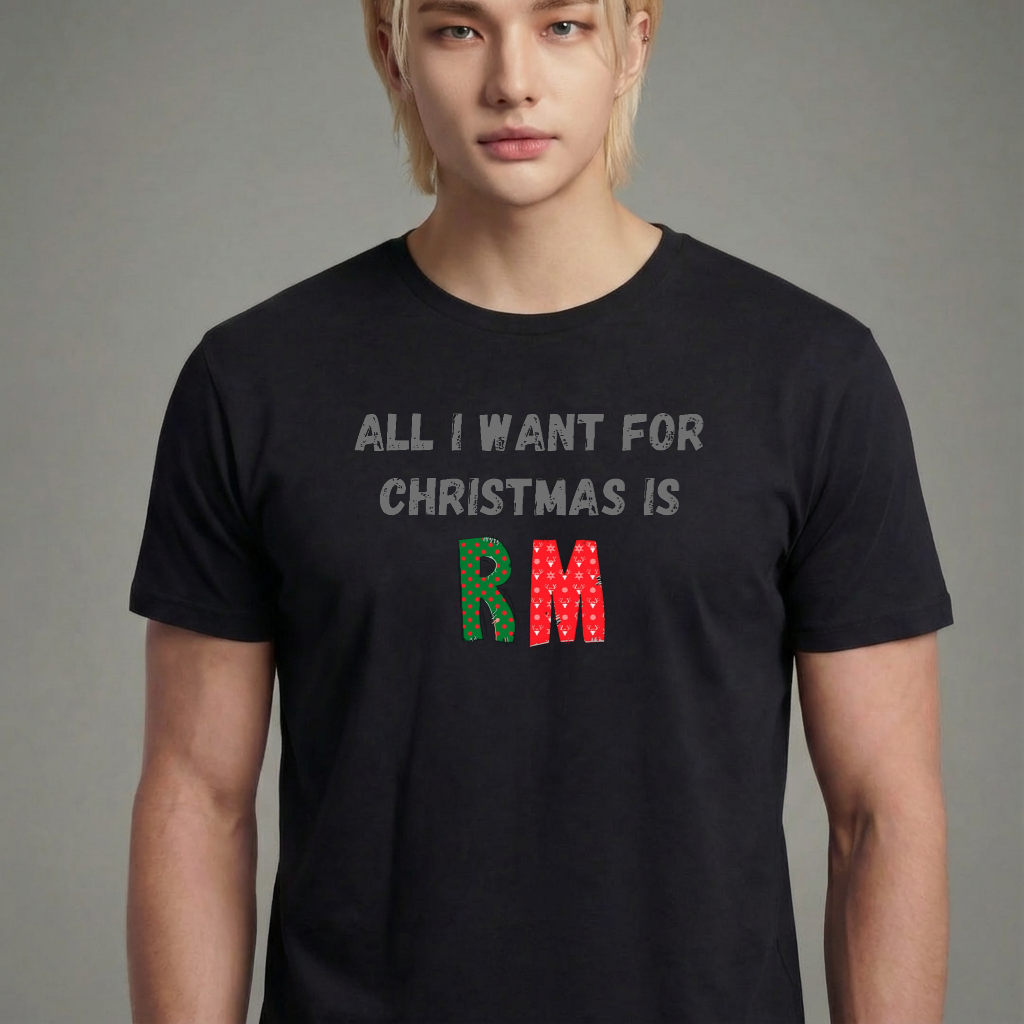 Camiseta camiseta-basica-christmas-bts-all-i-want-for-christmas-is-rm - Preta