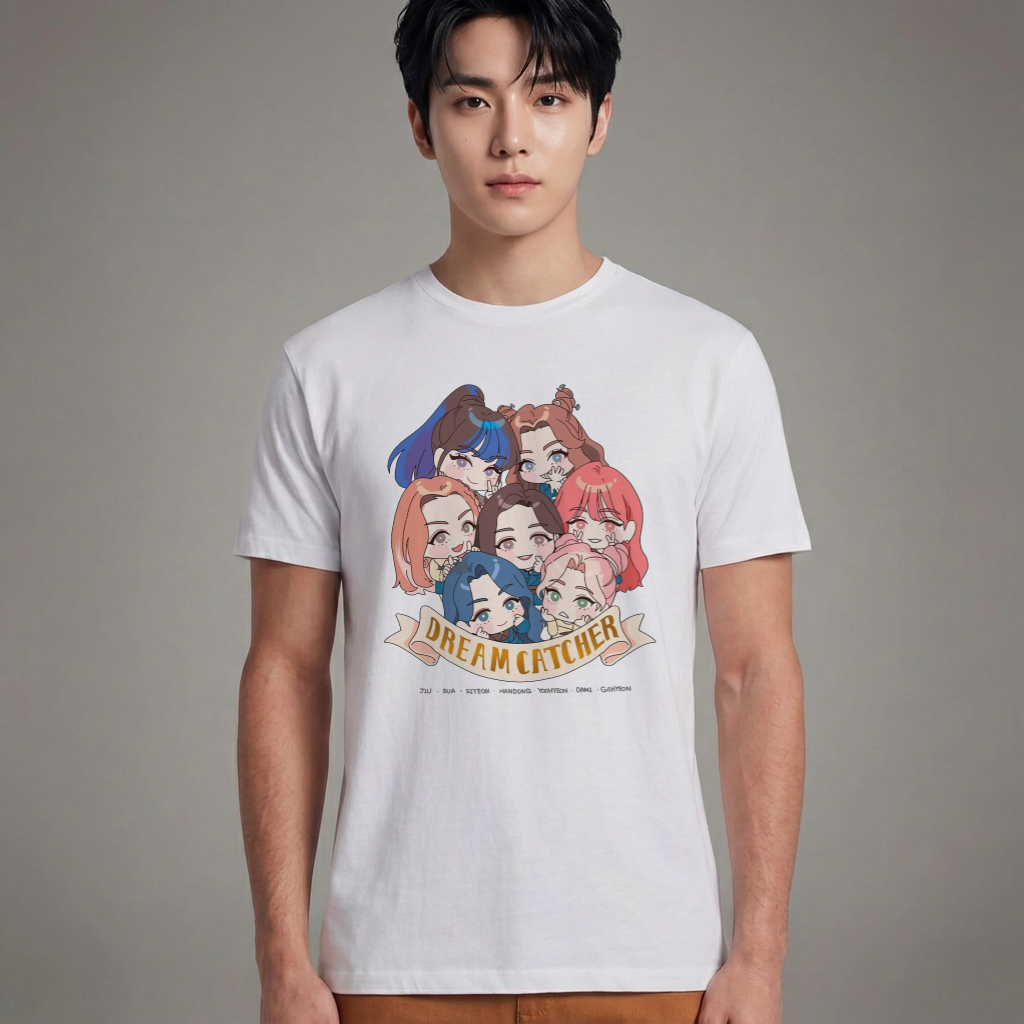 Camiseta Básica Dreamcatcher Chibi Style - Branca