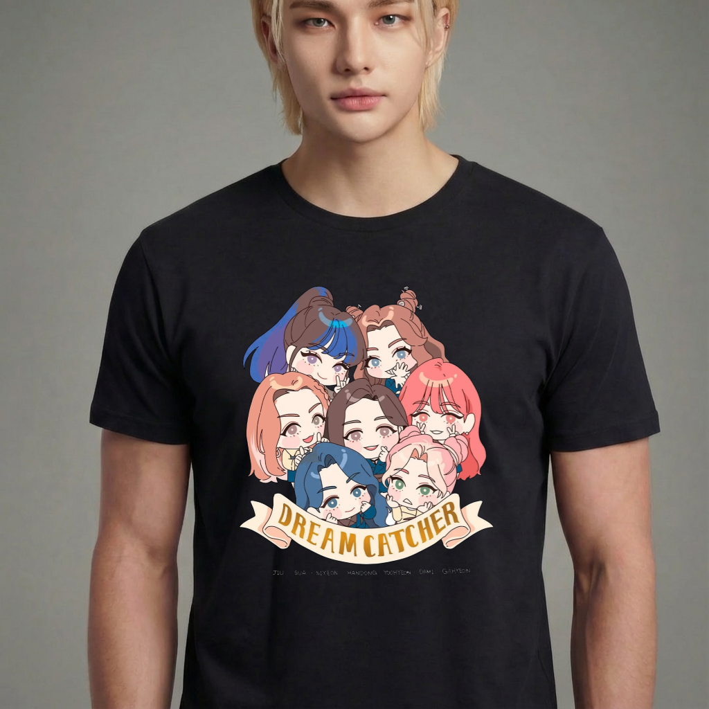 Camiseta camiseta-basica-dreamcatcher-chibi-style - Preta