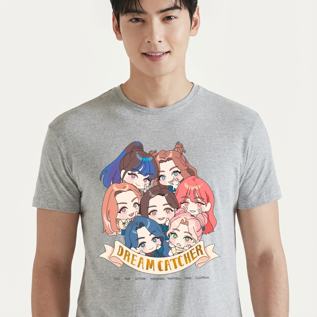 Camiseta camiseta-basica-dreamcatcher-chibi-style - Cinza
