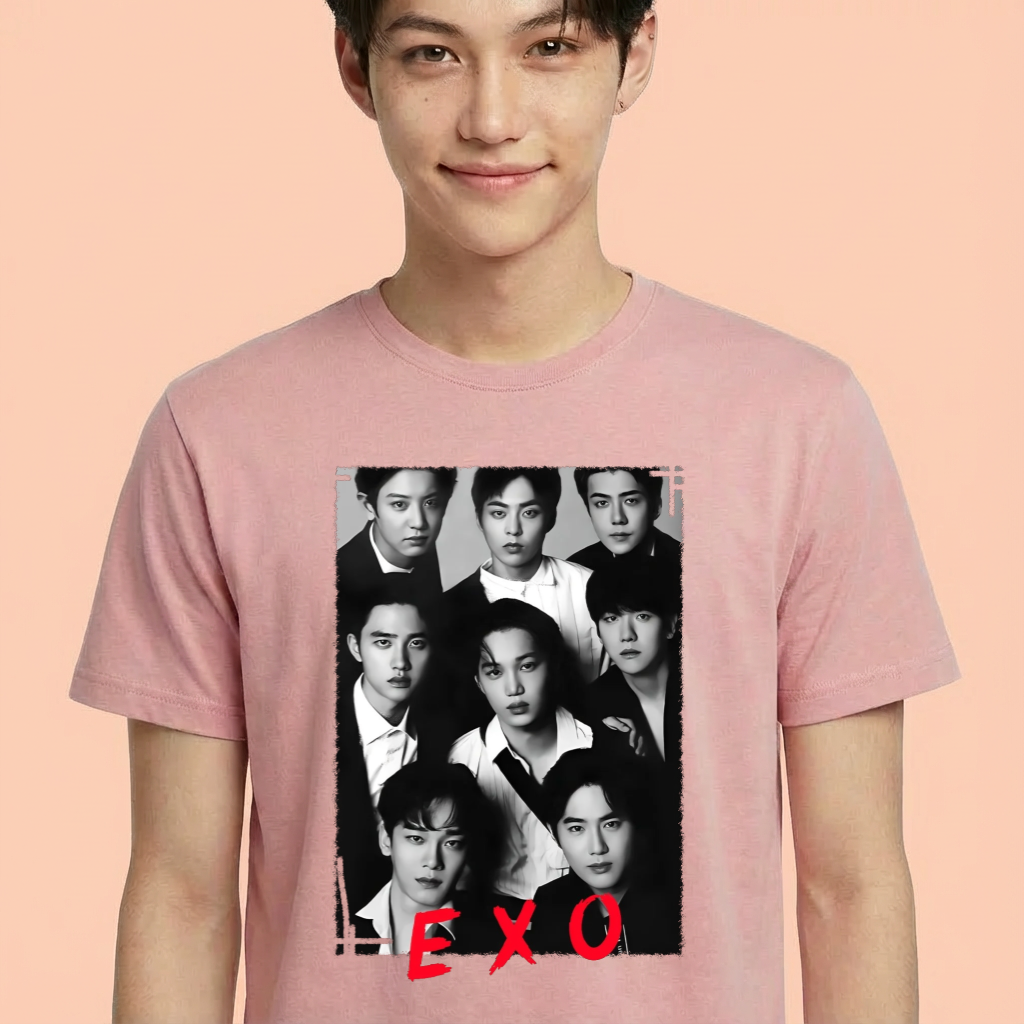 Camiseta EXO Group rosa