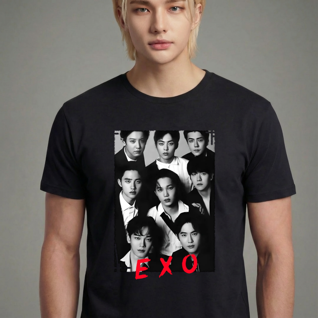 Camiseta EXO Group preta
