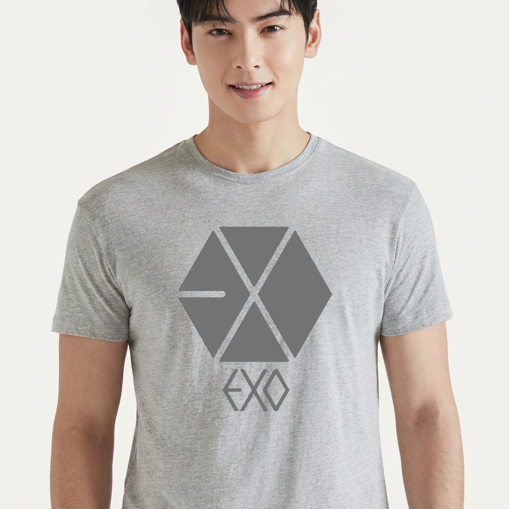 Camiseta camiseta-basica-exo-logo - Cinza
