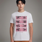 Camiseta Eyes Collab BLACKPINK branca