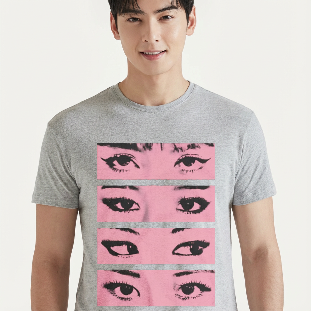 Camiseta camiseta-basica-eyes-collab-blackpink - Cinza