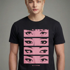 Camiseta Eyes Collab BLACKPINK preta