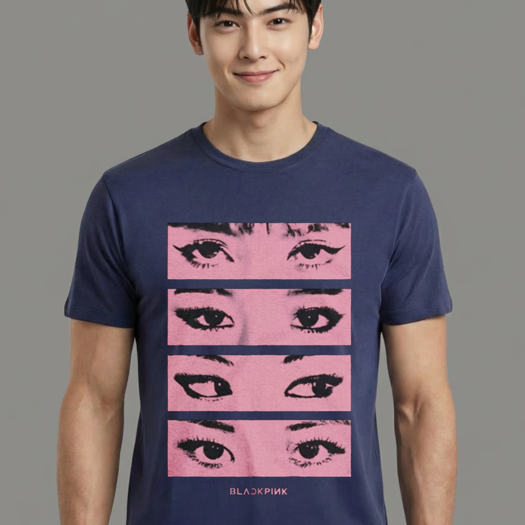 Camiseta camiseta-basica-eyes-collab-blackpink - Azul