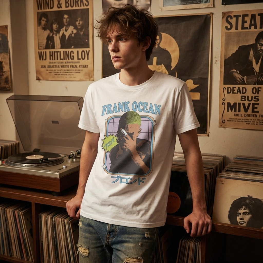 Camiseta Básica Frank Ocean Japan Style - Branca