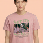 Camiseta Get Up NewJeans rosa