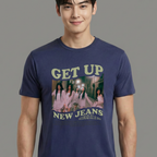 Camiseta Get Up NewJeans azul