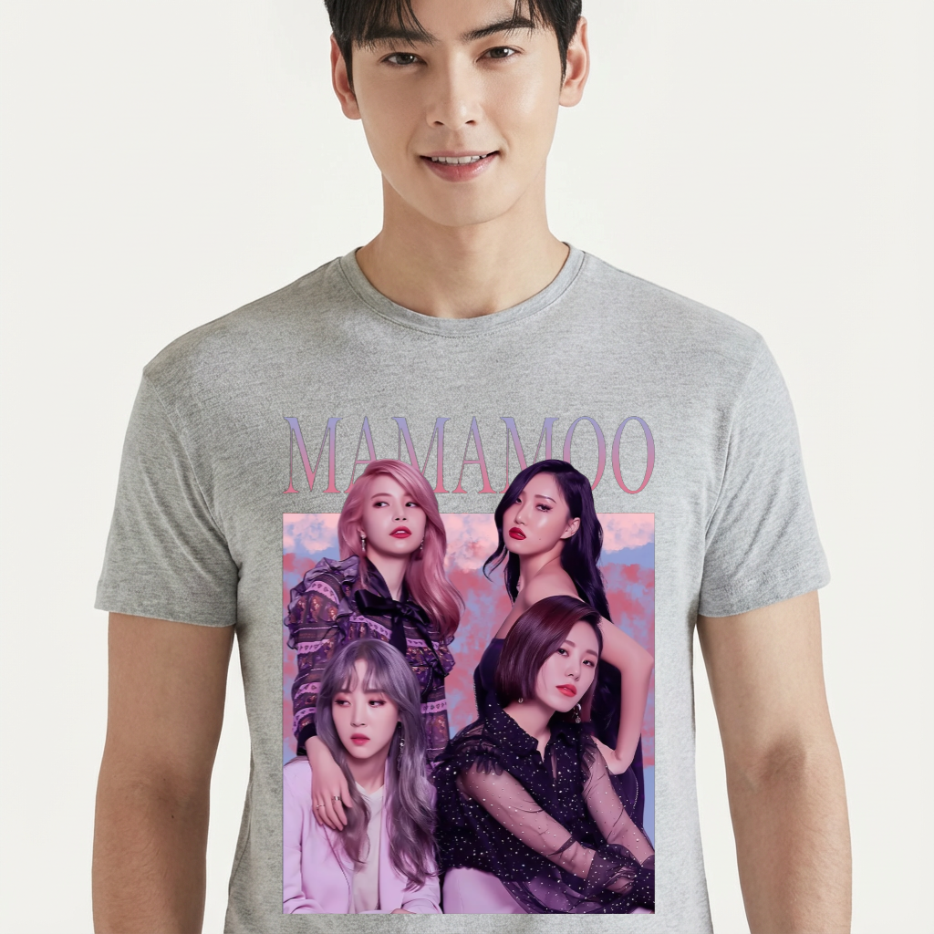 Camiseta camiseta-basica-group-mamamoo - Cinza