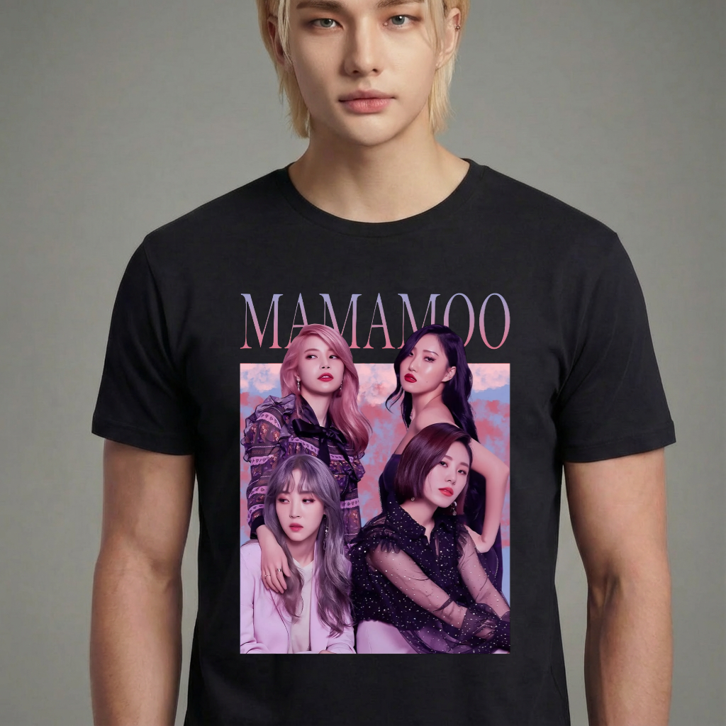 Camiseta camiseta-basica-group-mamamoo - Preta