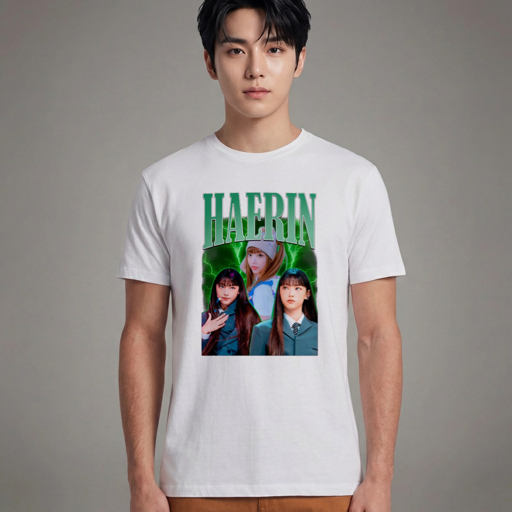 Camiseta Básica Haerin NewJeans - Branca