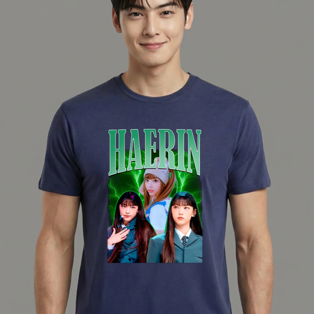 Camiseta camiseta-basica-haerin-newjeans - Azul