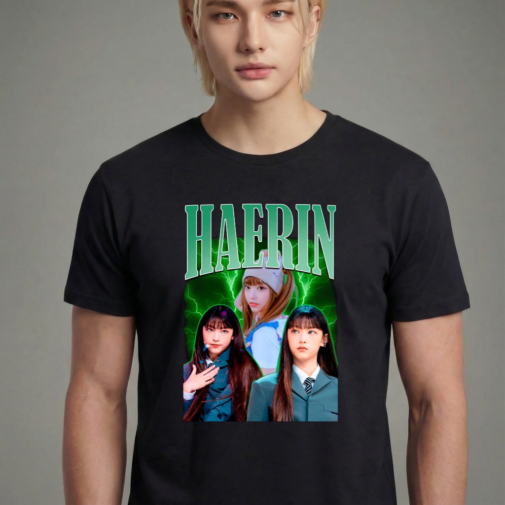 Camiseta camiseta-basica-haerin-newjeans - Preta