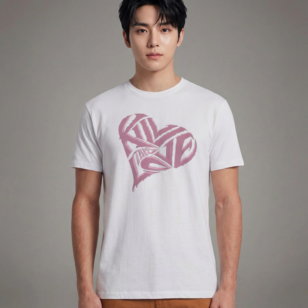 Camiseta Básica Heart Blackpink - Branca