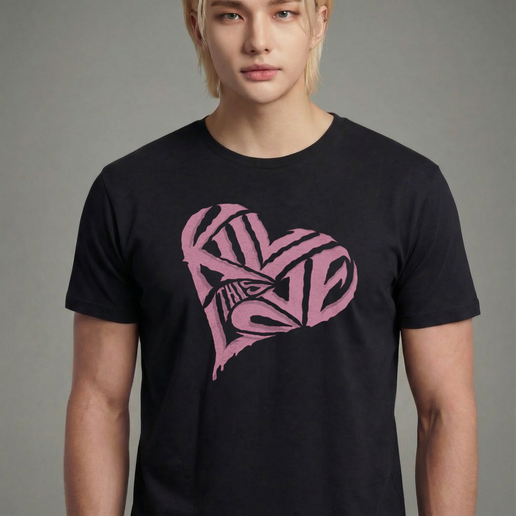 Camiseta camiseta-basica-heart-blackpink - Preta