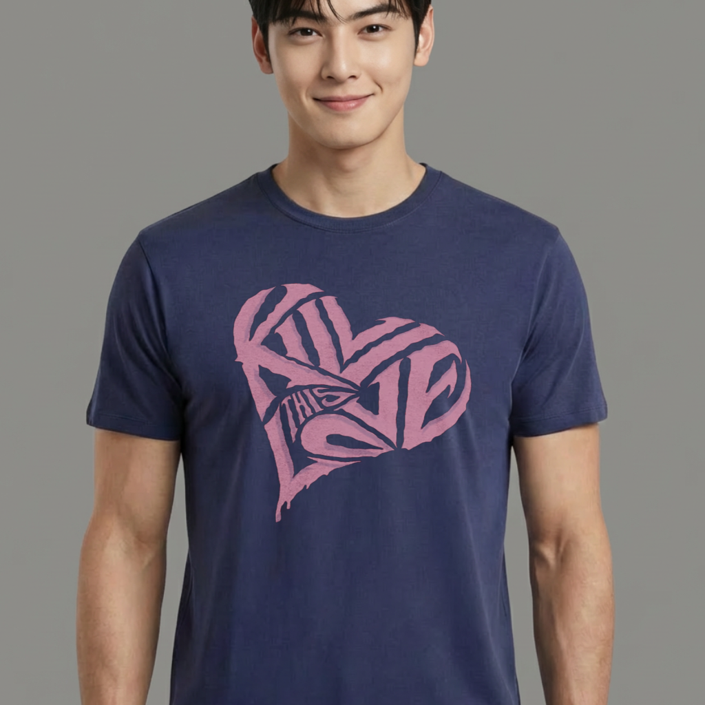 Camiseta camiseta-basica-heart-blackpink - Azul
