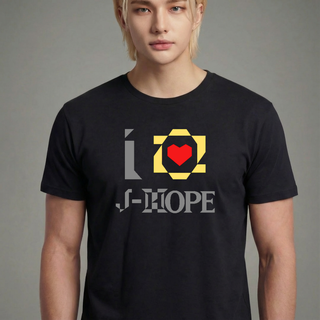 Camiseta camiseta-basica-i-love-j-hope - Preta