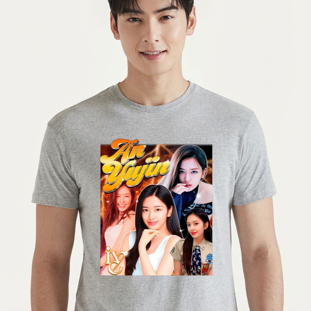 Camiseta IVE An Yujin cinza