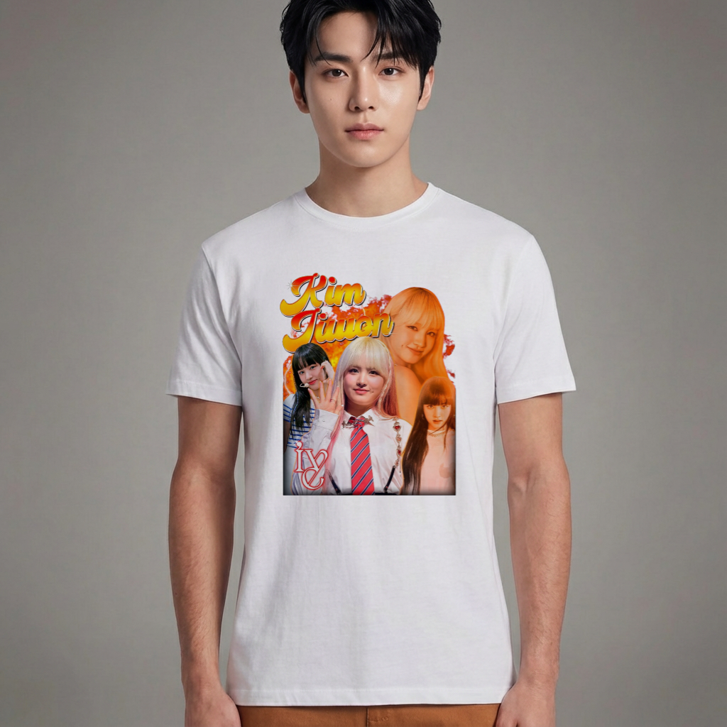 Camiseta IVE Kim Jiwon branca