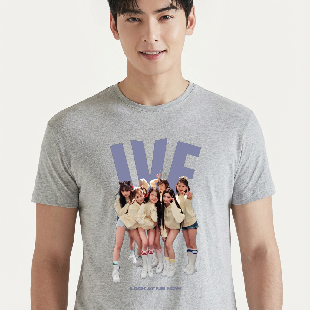 Camiseta IVE Look at Me Now cinza