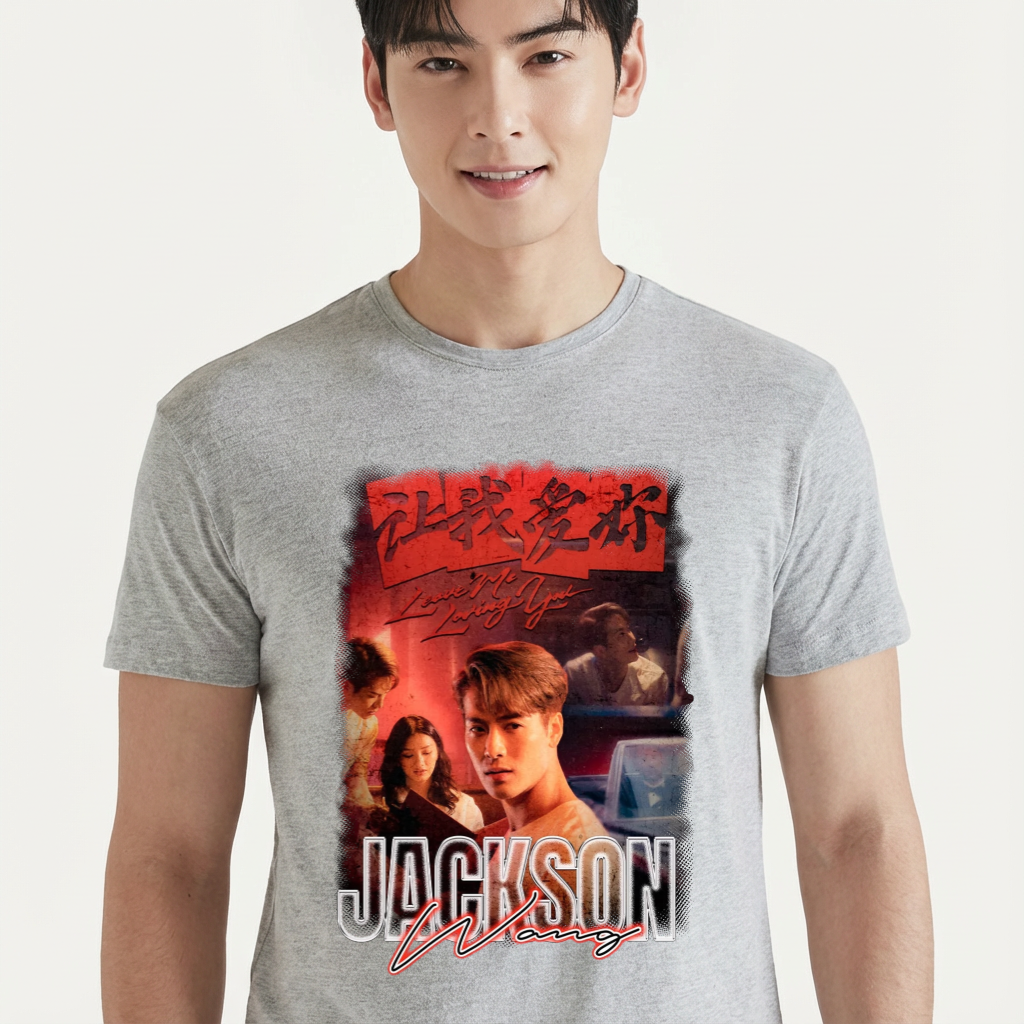 Camiseta GOT7 Jackson Wang cinza