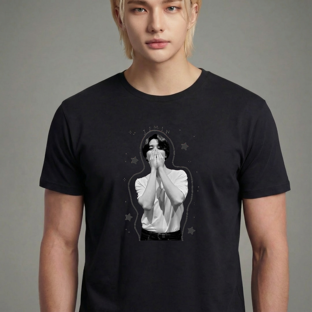 Camiseta camiseta-basica-jimin-bts-stars - Preta