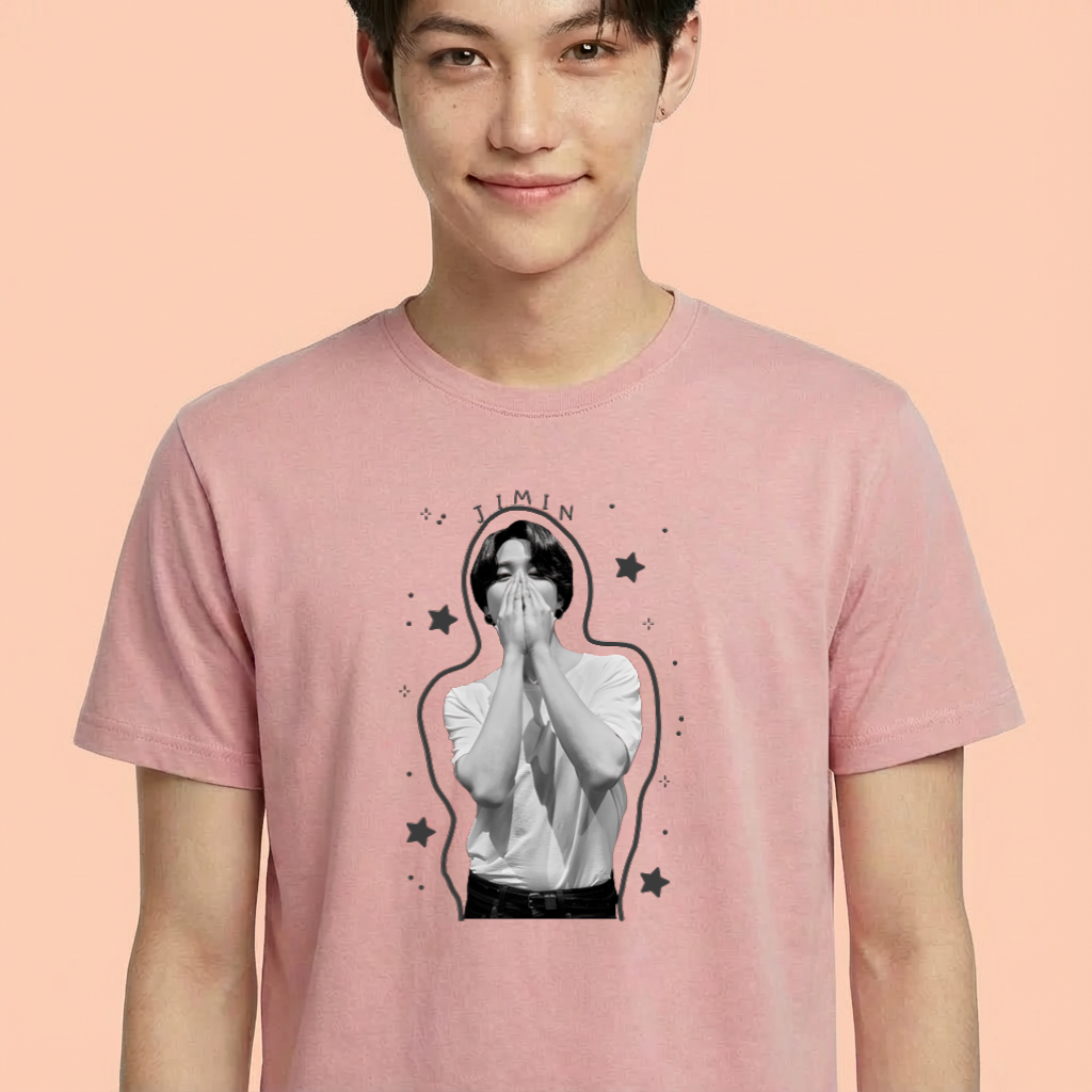 Camiseta Jimin BTS Stars rosa
