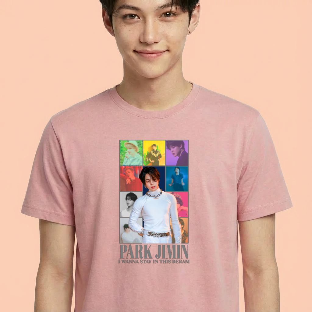 Camiseta camiseta-basica-jimin-bts-the-eras - Rosa