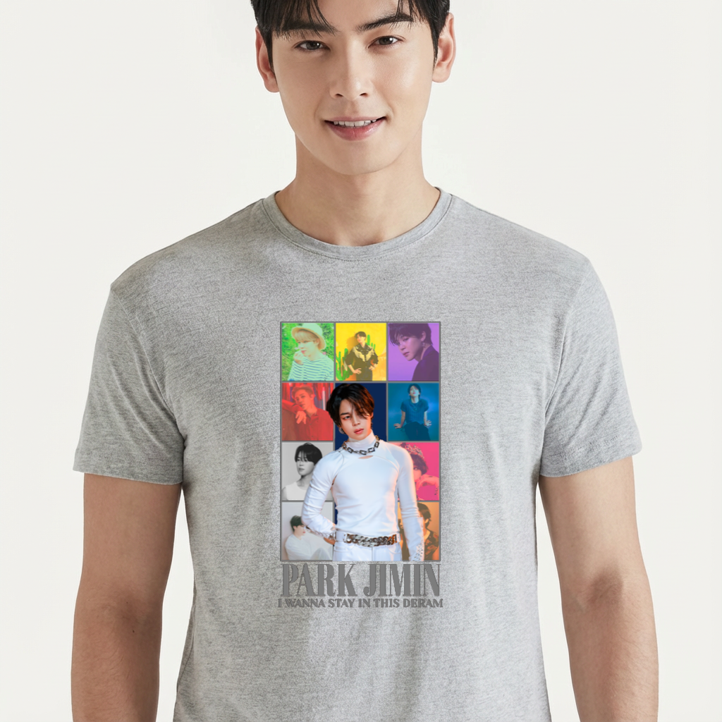 Camiseta Jimin BTS The Eras cinza