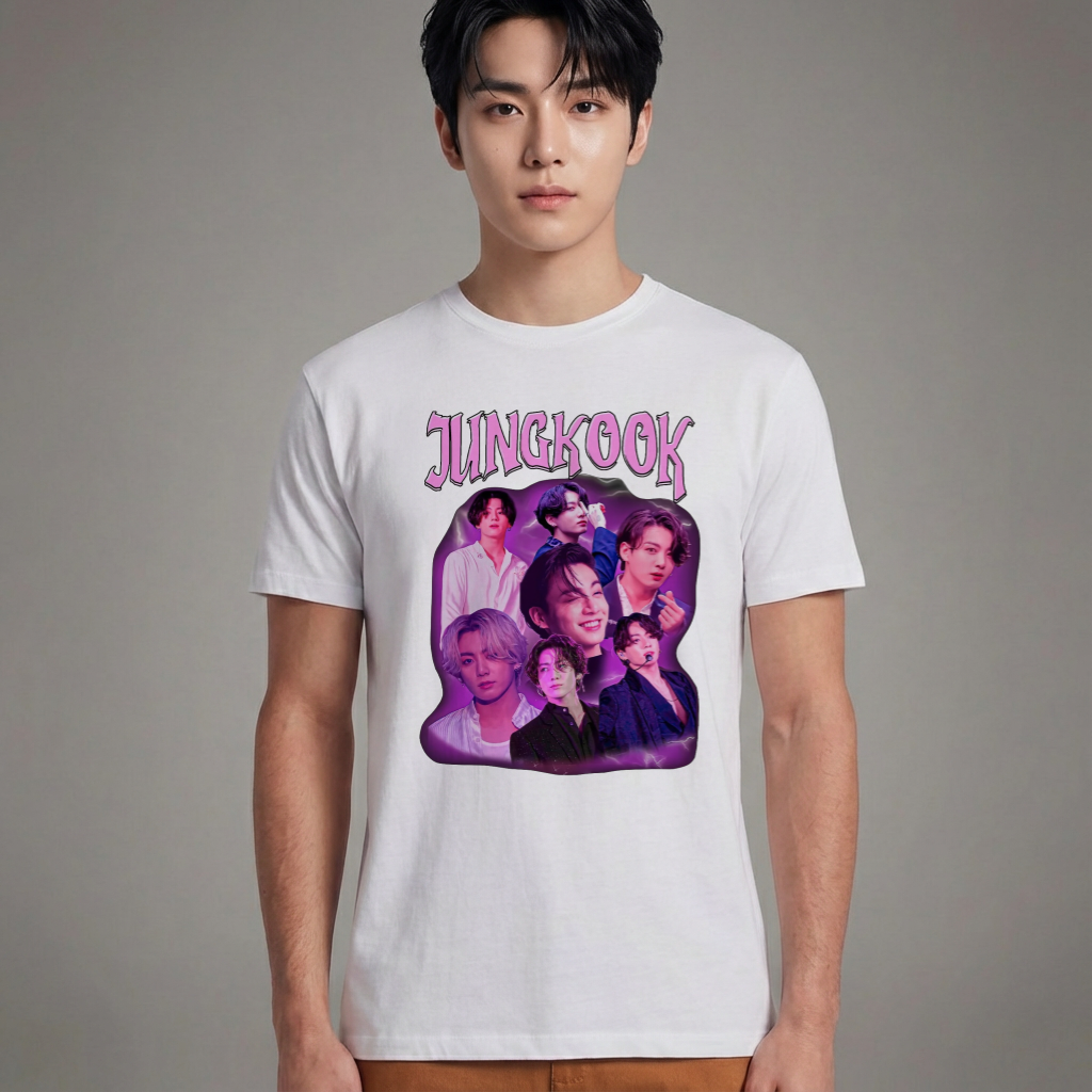 Camiseta Básica Jungkook BTS - Branca