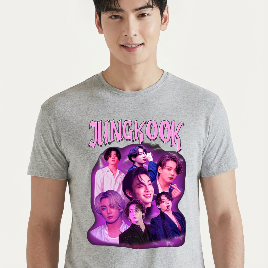 Camiseta camiseta-basica-jungkook-bts - Cinza