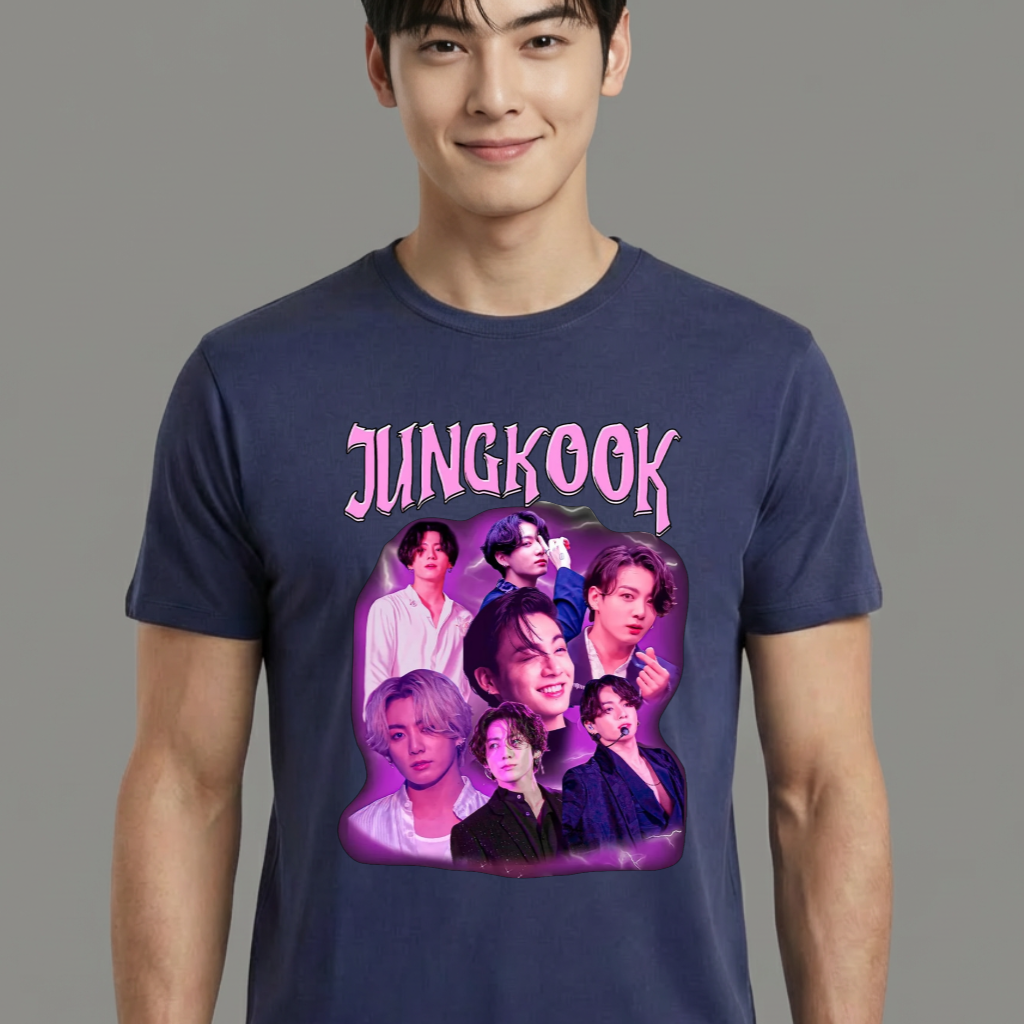 Camiseta camiseta-basica-jungkook-bts - Azul