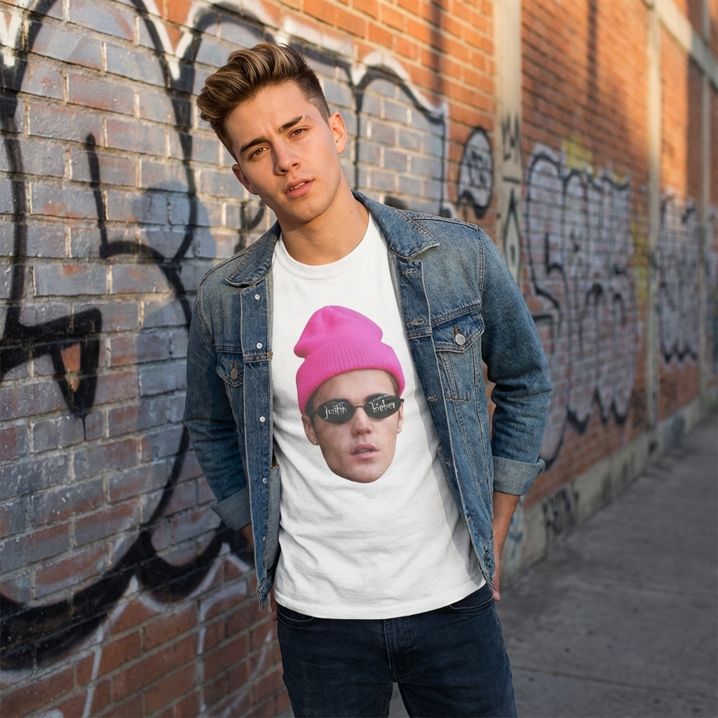 Camiseta Básica Justin Bieber Mood - Branca