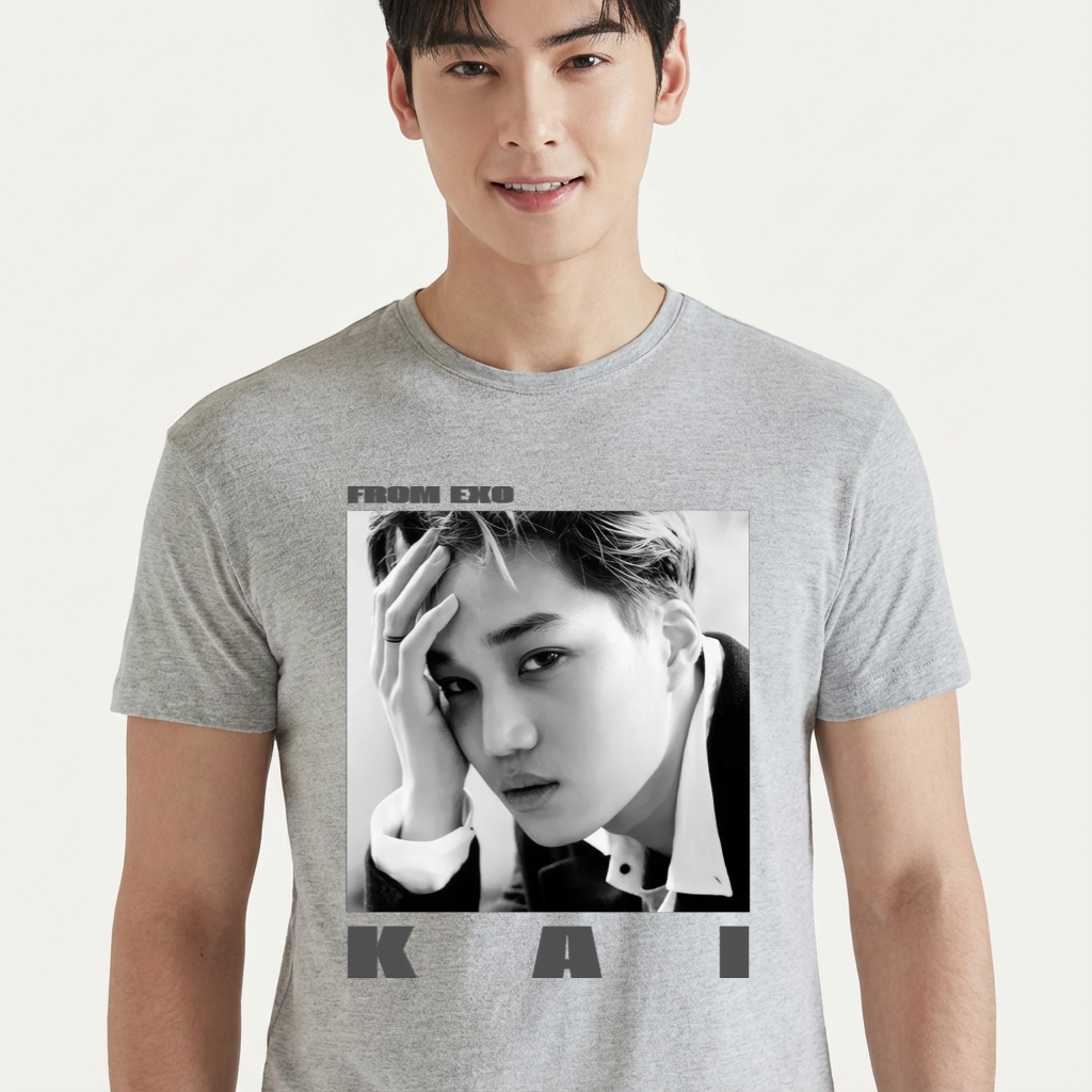 Camiseta Kai EXO cinza