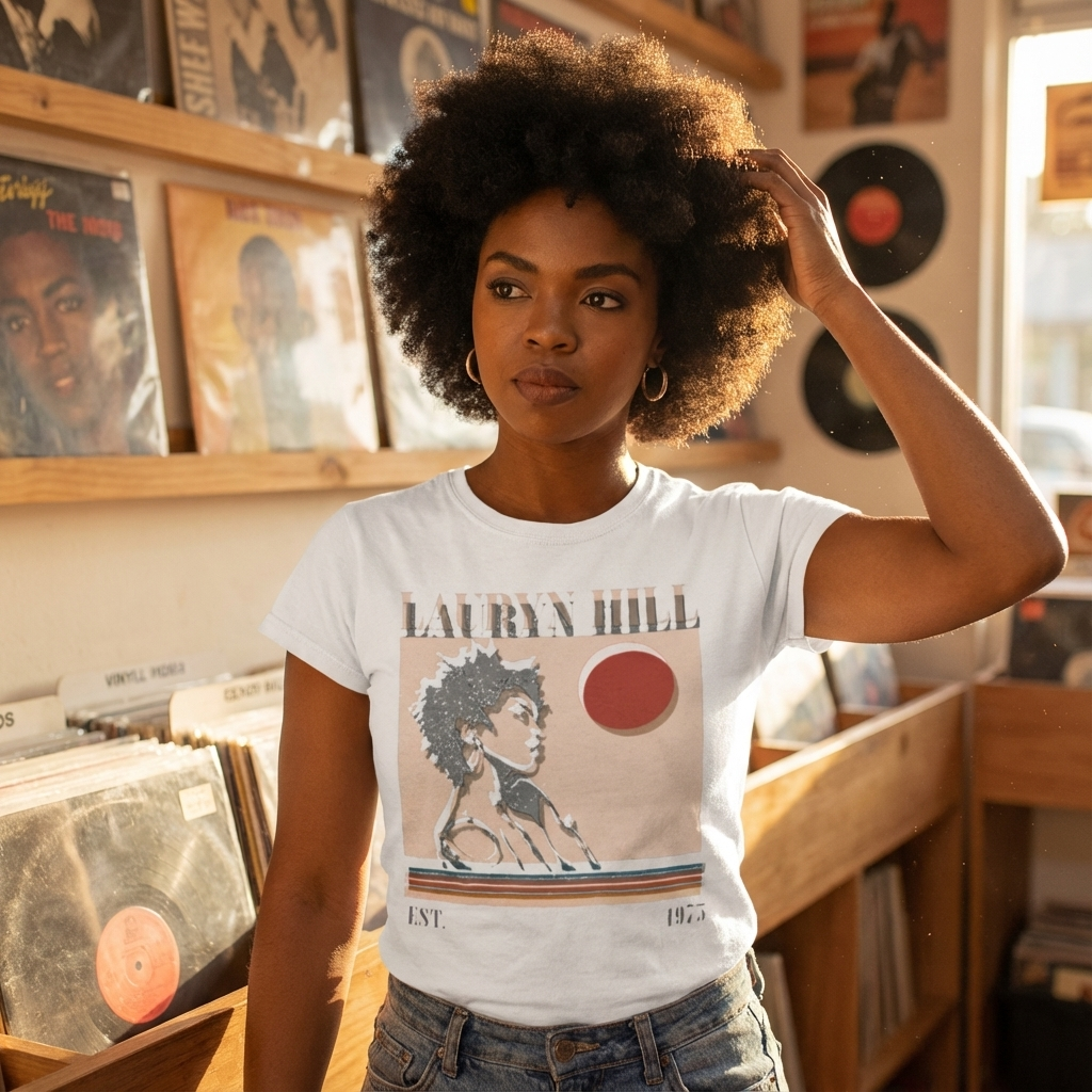 Camiseta Básica Lauryn Hill 1975 - Branca