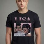 Camiseta Lisa Graphic Retro BLACKPINK preta