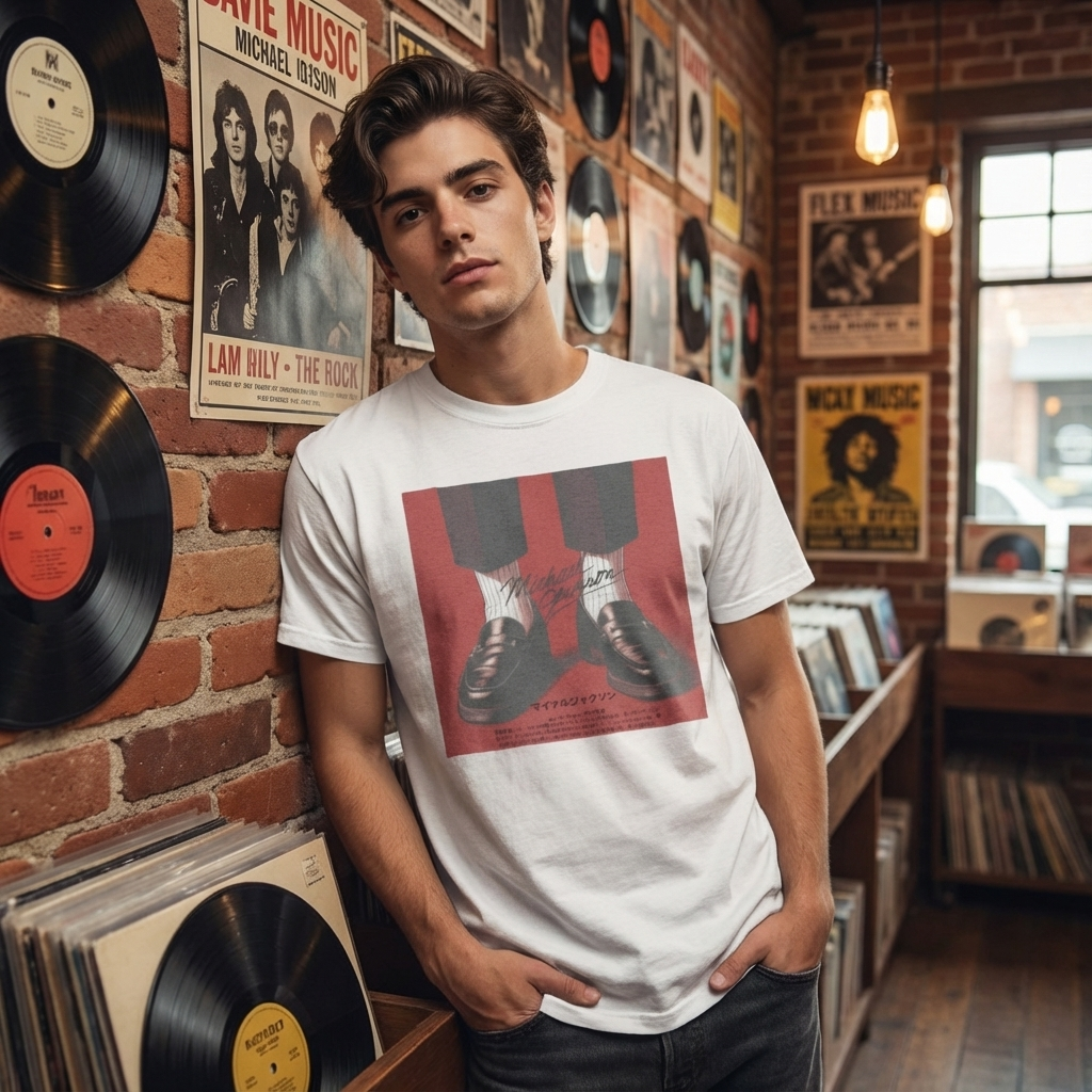 Camiseta Básica Michael Jackson Shoes - Branca