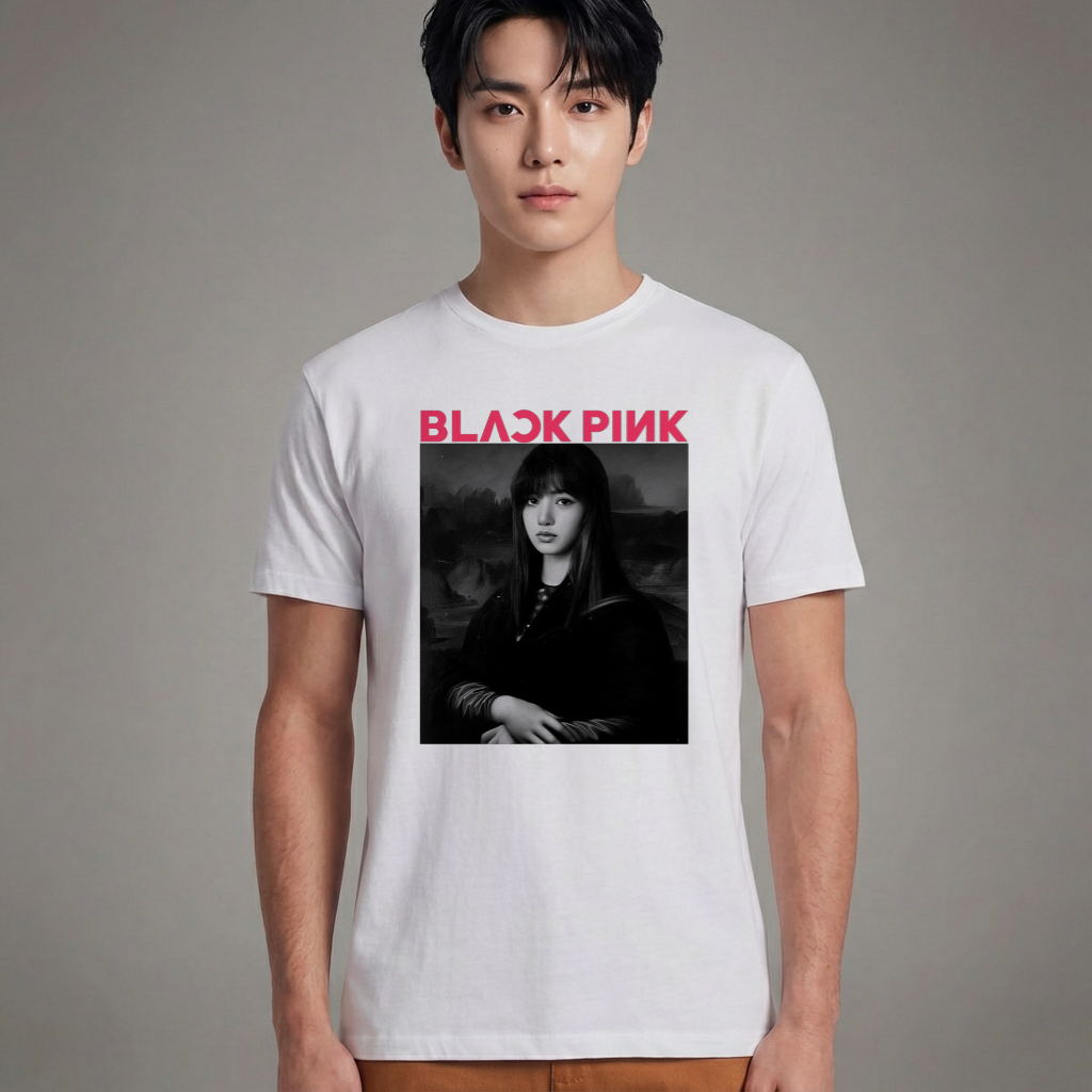 Camiseta Básica MonaLisa Blackpink - Branca