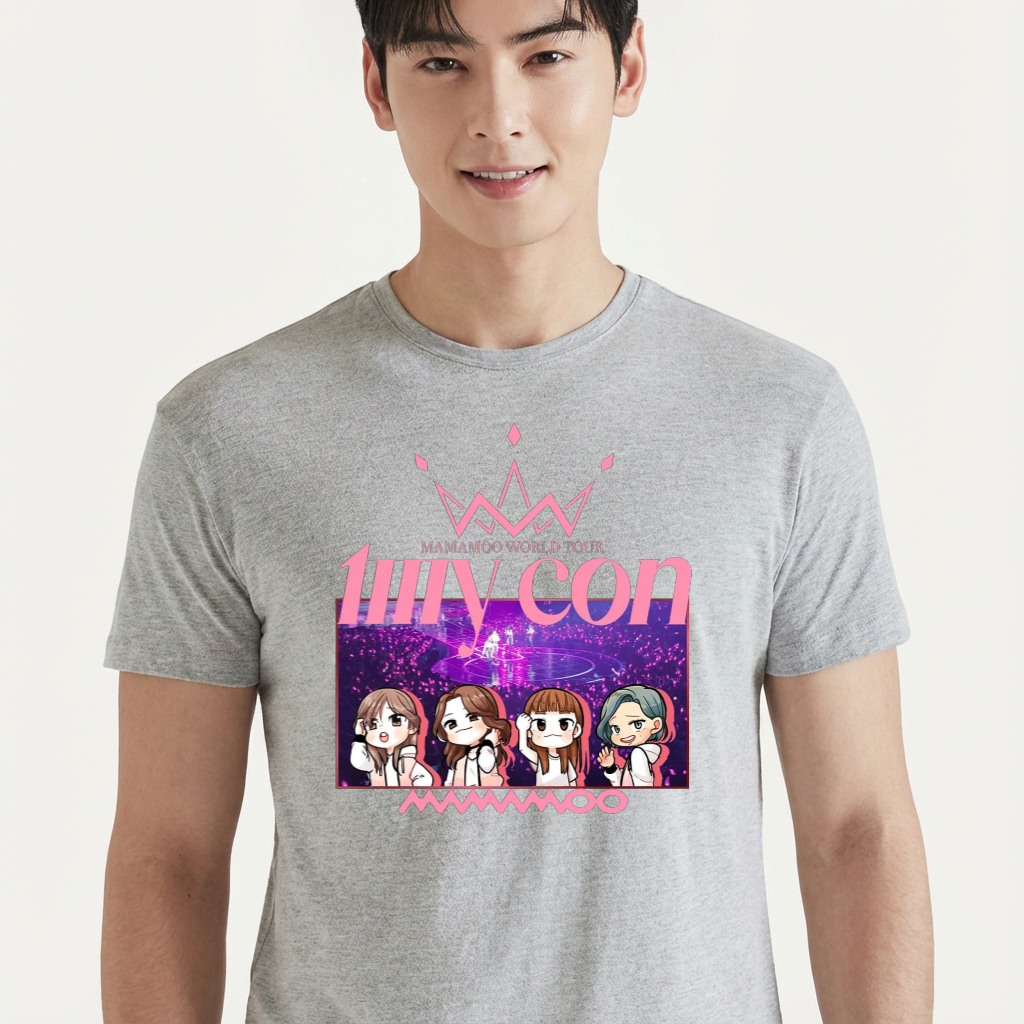Camiseta camiseta-basica-my-con-mamamoo - Cinza