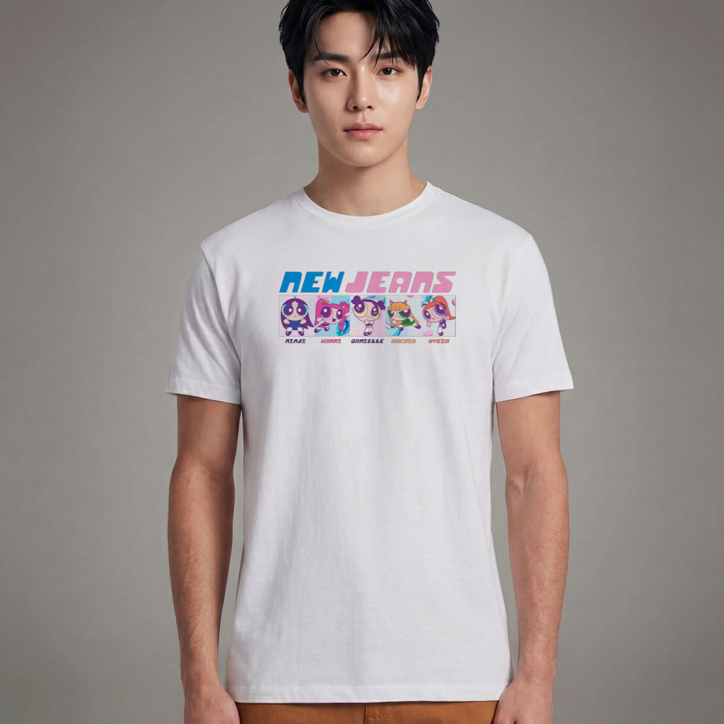 Camiseta Básica NewJeans Get Up Album - Branca