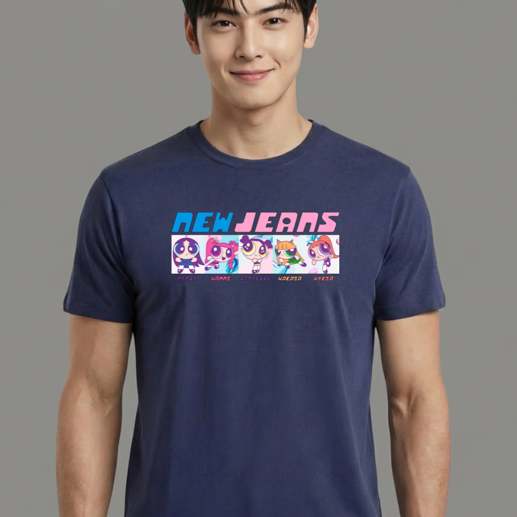 Camiseta camiseta-basica-newjeans-get-up-album - Azul