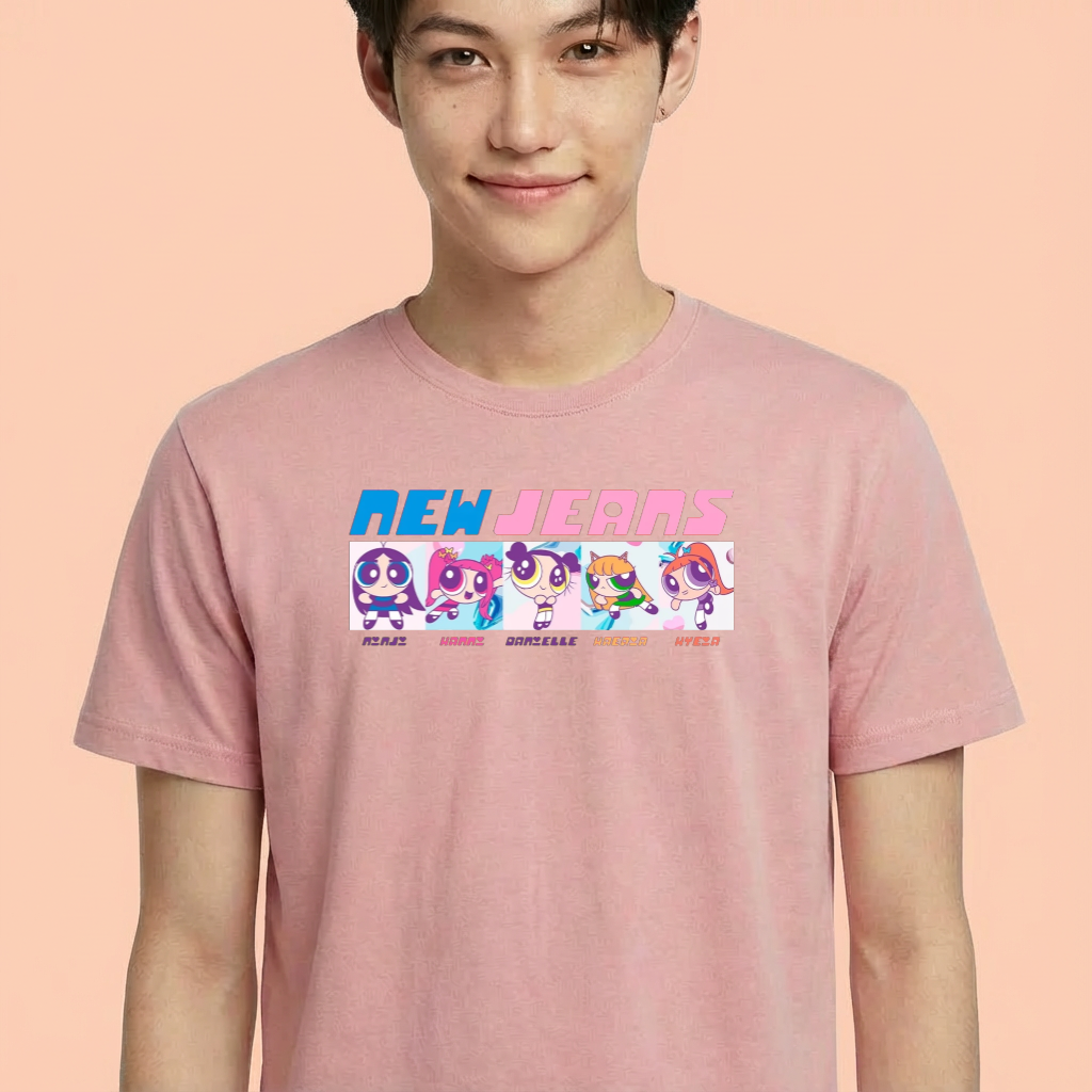 Camiseta camiseta-basica-newjeans-get-up-album - Rosa