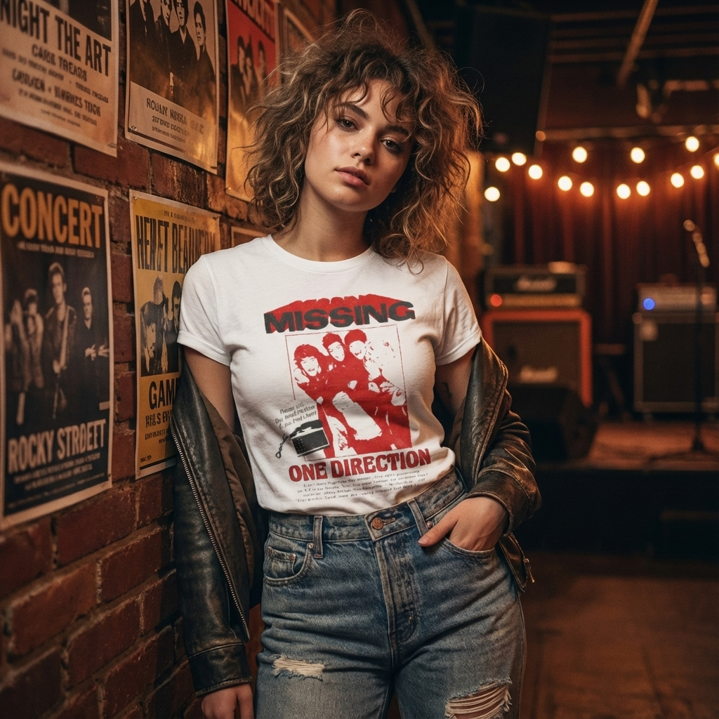 Camiseta Básica One Direction Missing - Branca