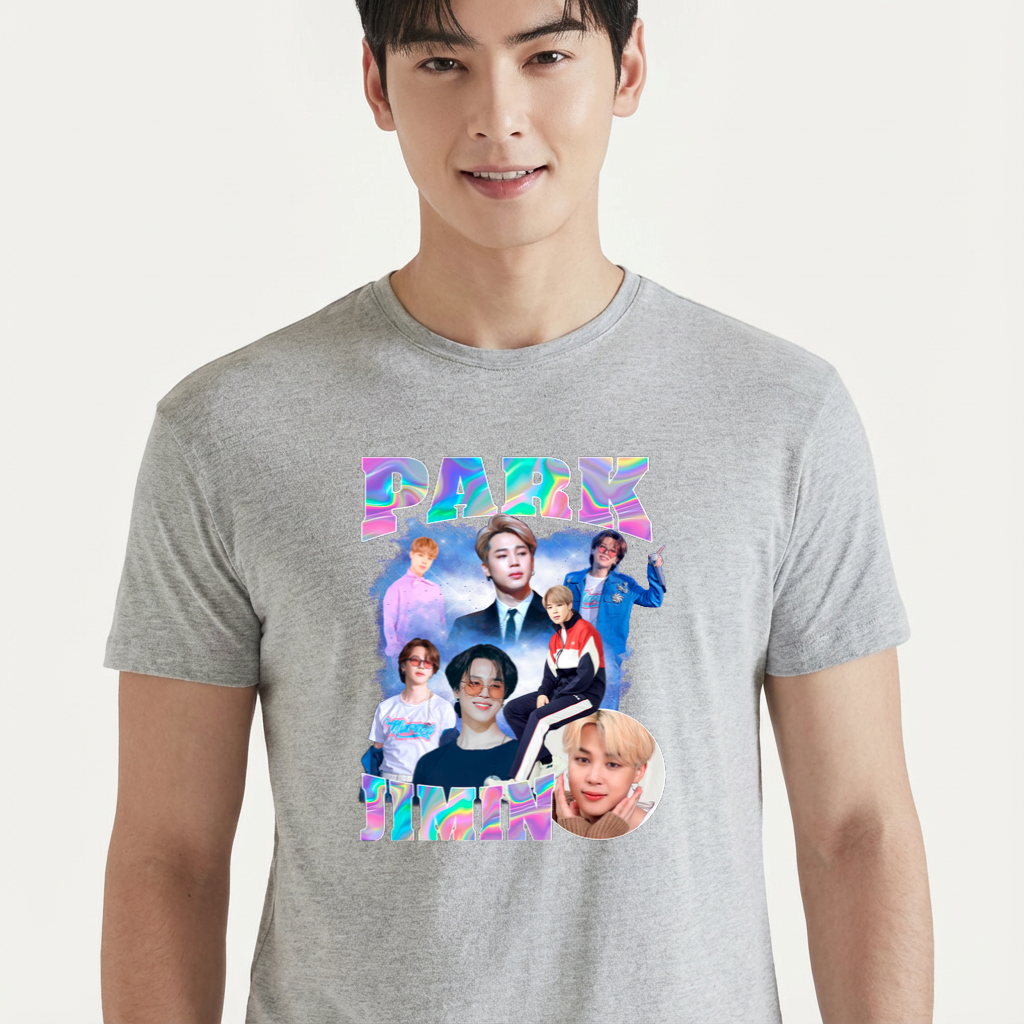 Camiseta camiseta-basica-park-jimin-bts - Cinza