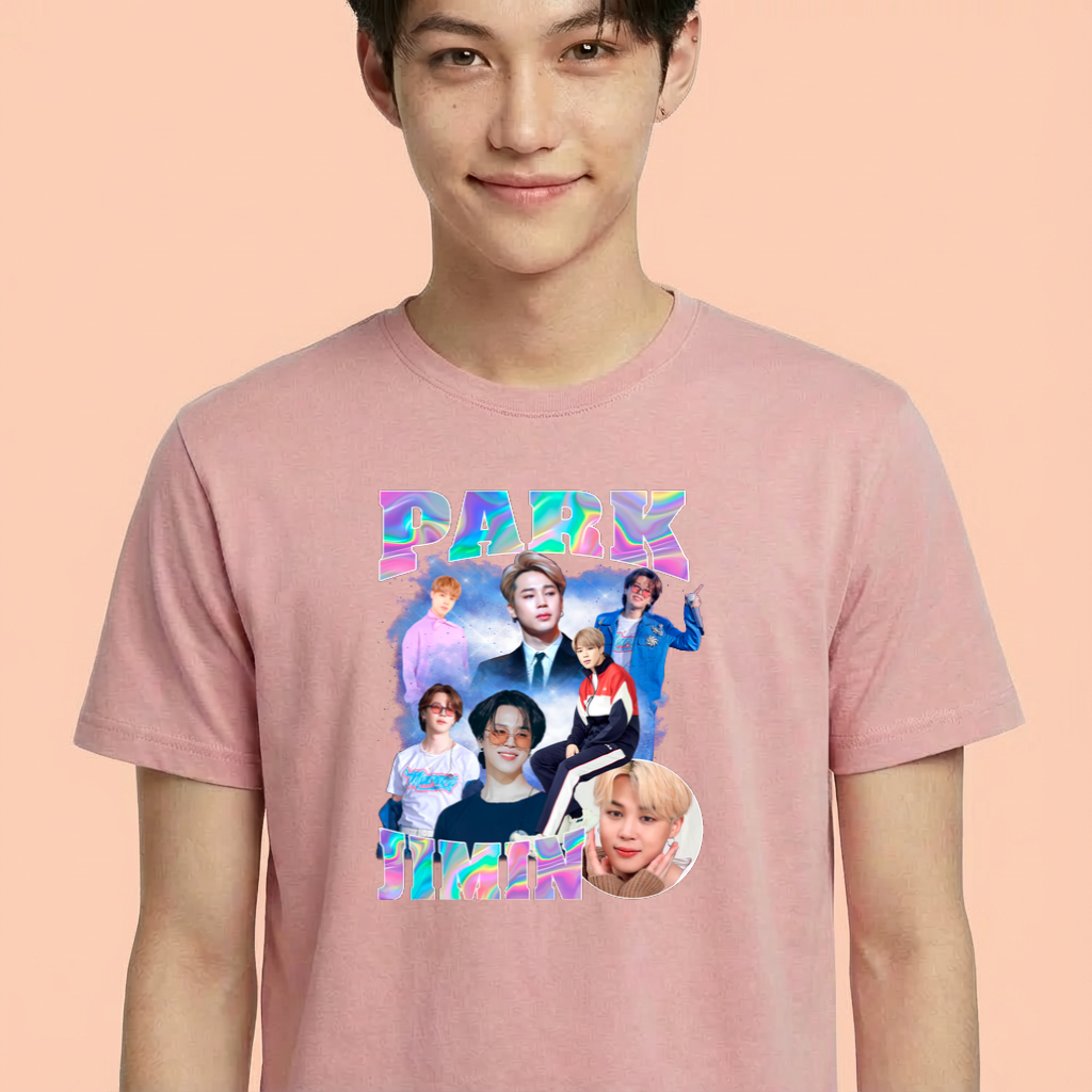 Camiseta camiseta-basica-park-jimin-bts - Rosa