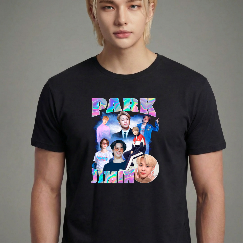 Camiseta camiseta-basica-park-jimin-bts - Preta